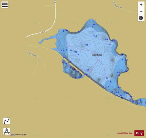 Gooselake Pond depth contour Map - i-Boating App