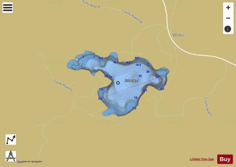 Fish Lake depth contour Map - i-Boating App