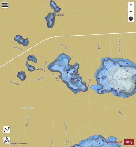 Mehl Lake depth contour Map - i-Boating App