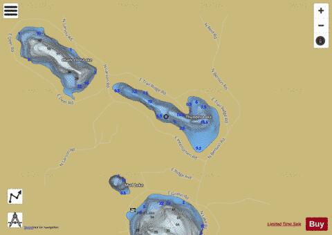 Thunder Lake depth contour Map - i-Boating App