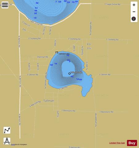 Tallman Lake depth contour Map - i-Boating App