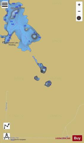 Haymarsh Lakes depth contour Map - i-Boating App