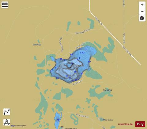 Dyer Lake depth contour Map - i-Boating App