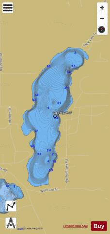 Big Wolf, Lake depth contour Map - i-Boating App