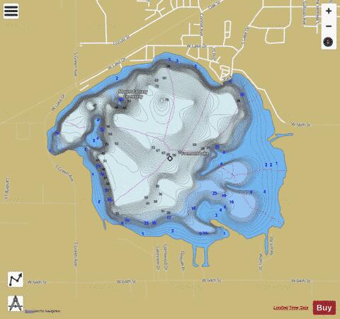 Fremont Lake depth contour Map - i-Boating App