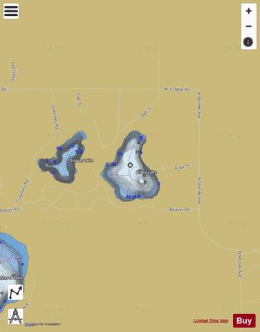 Lilley Lake depth contour Map - i-Boating App