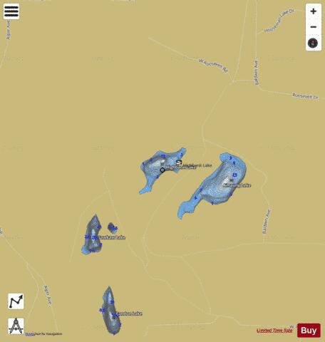 Highbank Lake depth contour Map - i-Boating App