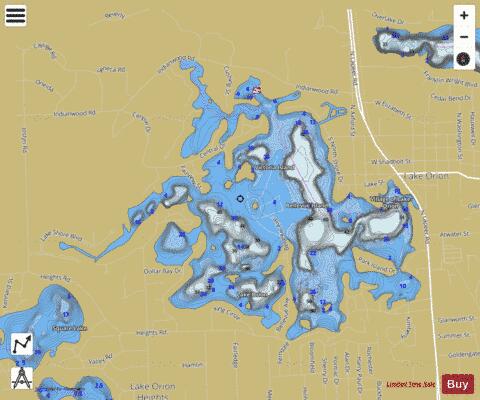 Orion, Lake depth contour Map - i-Boating App