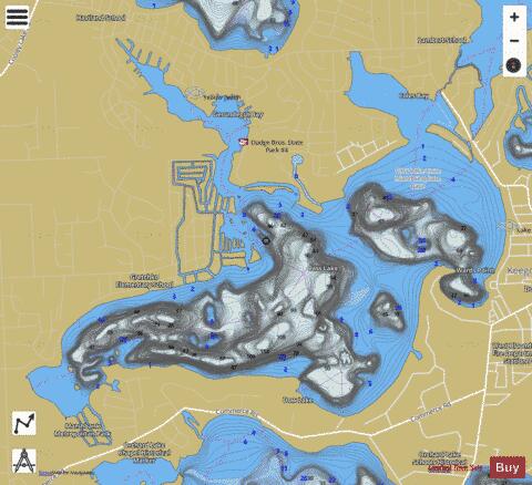 Cass Lake depth contour Map - i-Boating App