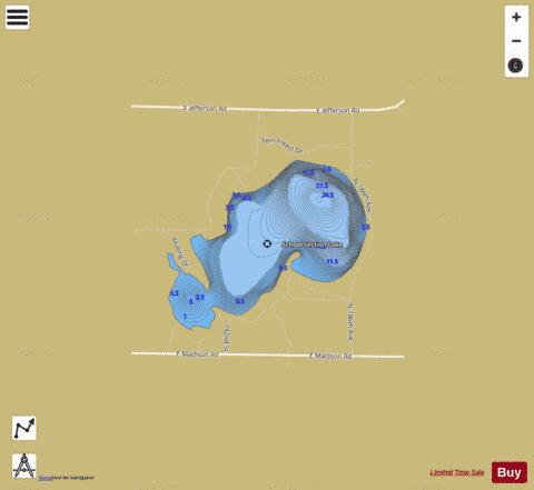 School Section Lake depth contour Map - i-Boating App