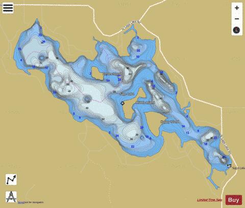 Sage Lake depth contour Map - i-Boating App