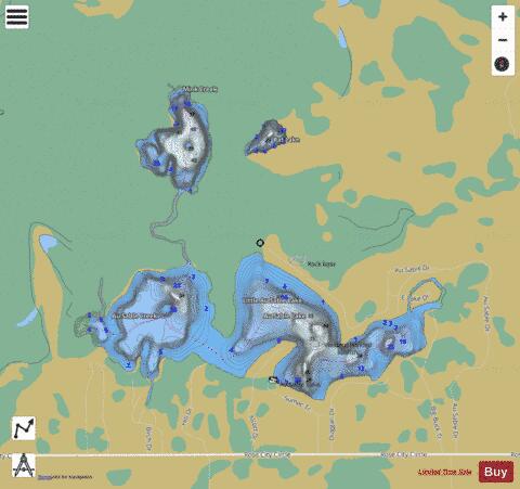 Au Sable Lake depth contour Map - i-Boating App