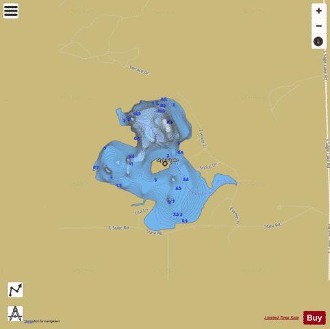 Stylus Lake depth contour Map - i-Boating App