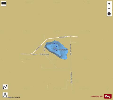 Fennessy Lake depth contour Map - i-Boating App