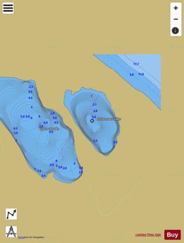 Little Trout Lake depth contour Map - i-Boating App