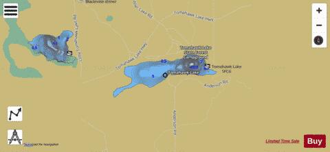 Tomahawk Lake depth contour Map - i-Boating App