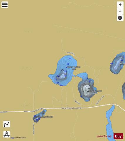 Upper Barnhart Lake depth contour Map - i-Boating App