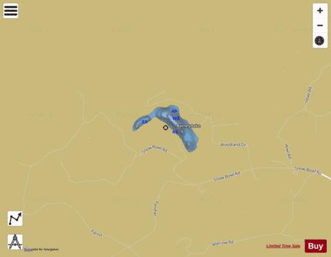 Barney Lake depth contour Map - i-Boating App