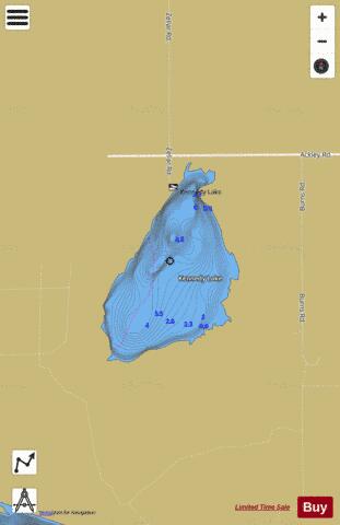 Kennedy Lake depth contour Map - i-Boating App