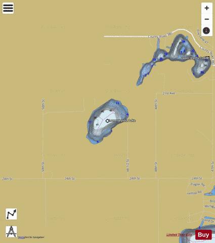 Lower Jeptha Lake depth contour Map - i-Boating App