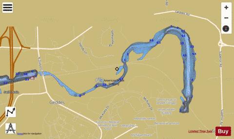 Huron River depth contour Map - i-Boating App