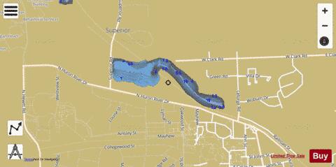 Huron River depth contour Map - i-Boating App