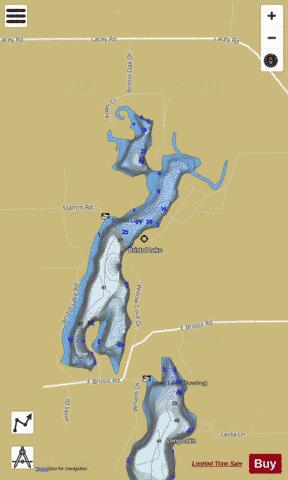 Bristol Lake depth contour Map - i-Boating App