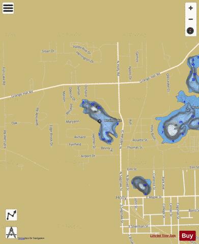 Bevins Lake depth contour Map - i-Boating App