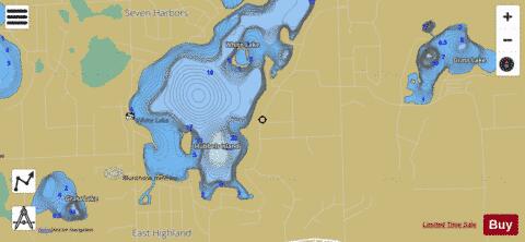 Grass Lake depth contour Map - i-Boating App