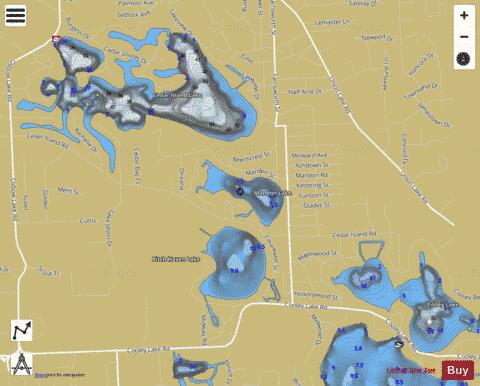 Mandon Lake depth contour Map - i-Boating App