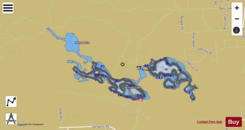 Proud Lake depth contour Map - i-Boating App