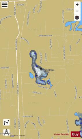 Upper Pettibone Lake depth contour Map - i-Boating App