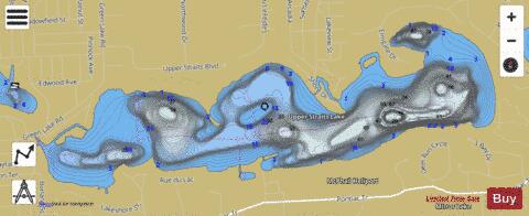 Upper Straits Lake depth contour Map - i-Boating App