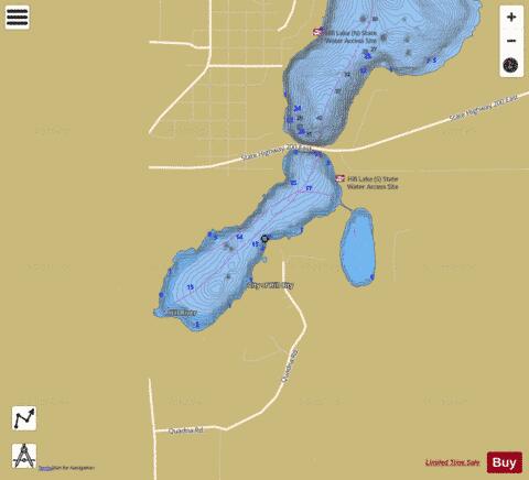 Hill (South Basin) depth contour Map - i-Boating App