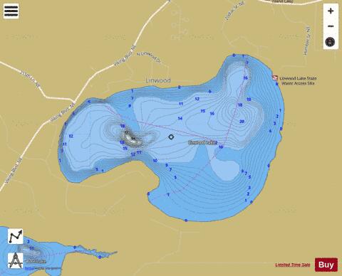 Linwood depth contour Map - i-Boating App