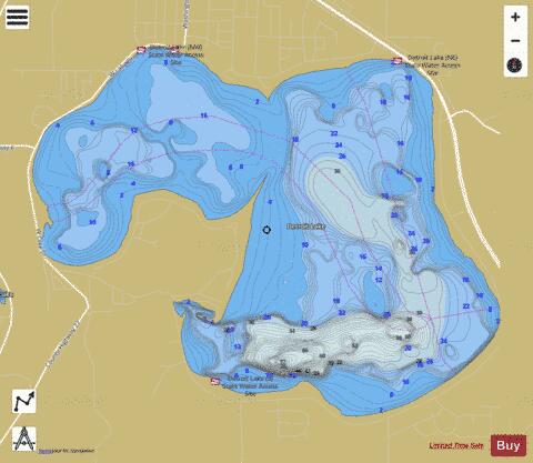 Detroit depth contour Map - i-Boating App