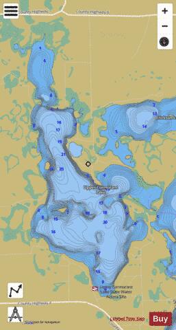 Upper Cormorant depth contour Map - i-Boating App