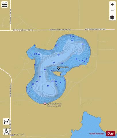 Big Bass (east basin) depth contour Map - i-Boating App