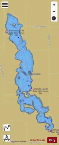 Artichoke depth contour Map - i-Boating App