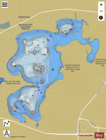 Minnewashta depth contour Map - i-Boating App