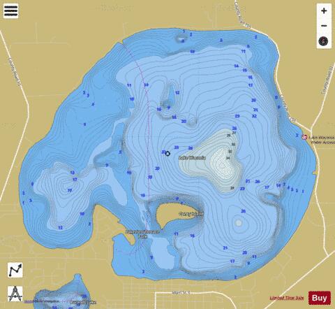 Waconia depth contour Map - i-Boating App
