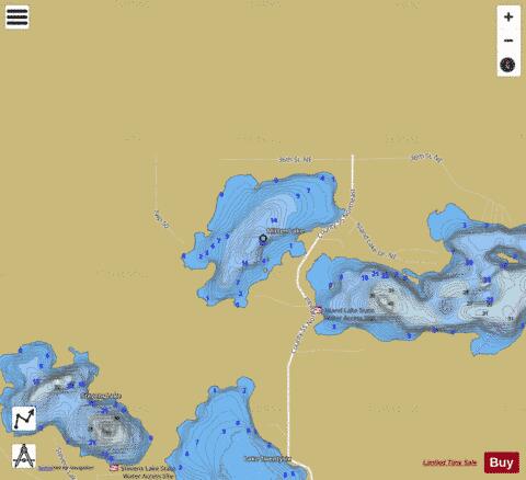 Mitten depth contour Map - i-Boating App