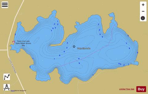 Town Line depth contour Map - i-Boating App