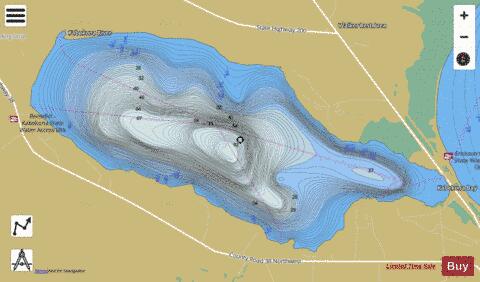 Leech (Kabekona Bay) depth contour Map - i-Boating App