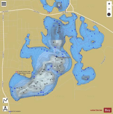 South Center depth contour Map - i-Boating App