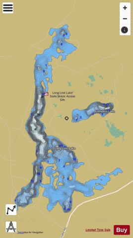 Long Lost depth contour Map - i-Boating App