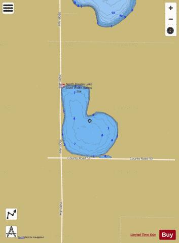 Double (North Portion) depth contour Map - i-Boating App