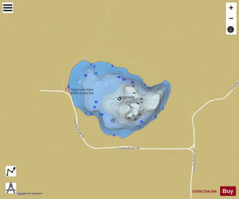 Rogers depth contour Map - i-Boating App