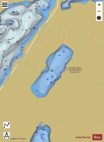 Smokey Hollow depth contour Map - i-Boating App
