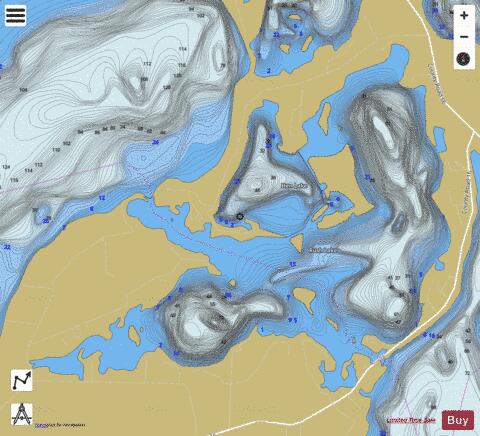 Rush depth contour Map - i-Boating App